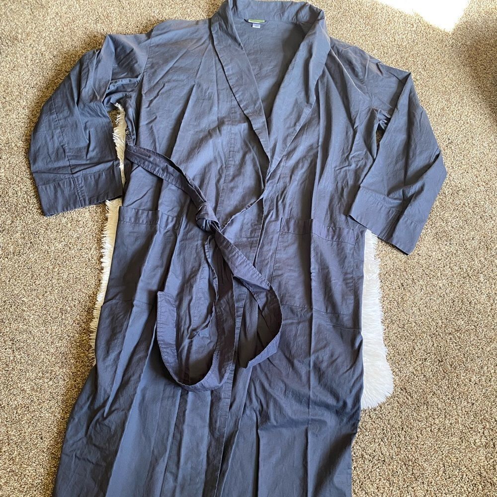 Merona Robe‎ Cotton lightweight Thin Blue Pockets Women’s Size Small New